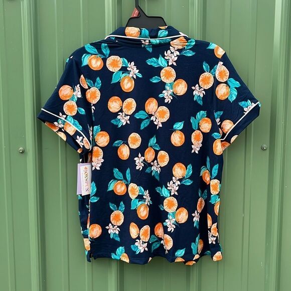 Dreamy Soft Short Sleeve Knit Notch Collar Top & Shorts Pajama 2-Pc Set Size M - Picture 3 of 8